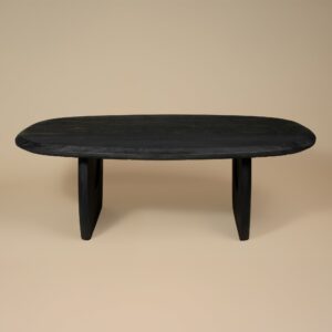 Casey Coffee Table in almond mango wood with sculpted organic legs