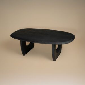 Casey Coffee Table almond finish seen from above showing the oval top