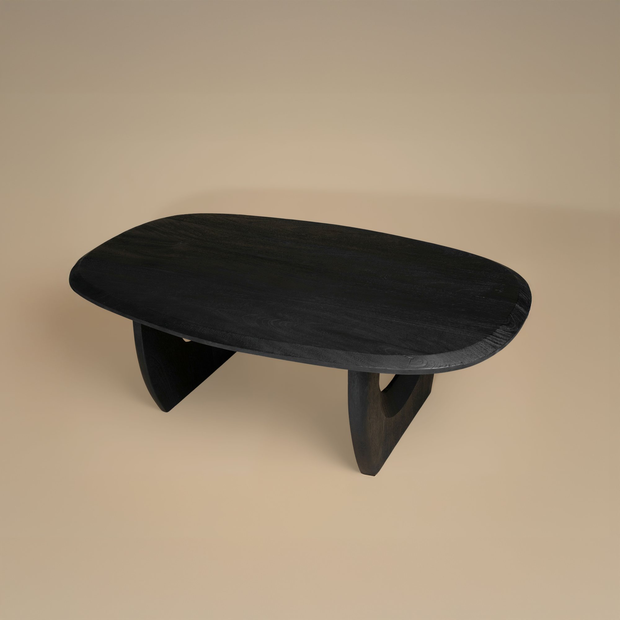 Casey Coffee Table black finish from the side at 40cm high