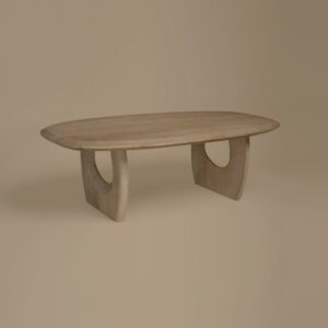 Casey Coffee Table in almond, full length view showing the 120cm top