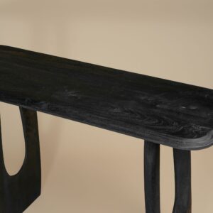 Detail of the mango wood grain on the Casey console table top