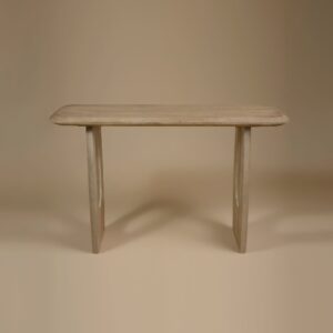 Casey console table in almond mango wood with visible grain
