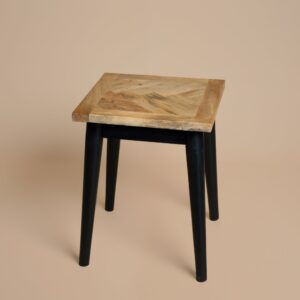 Bentley Parquet Lamp Table from above showing the square 40cm top