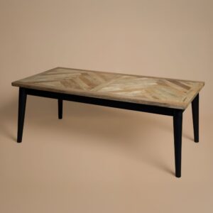 Herringbone parquet pattern across the Bentley coffee table top
