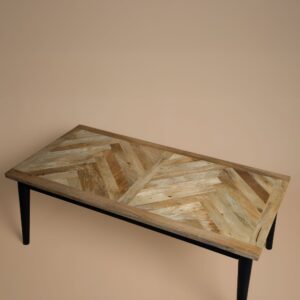 Side profile of the Bentley Parquet Coffee Table at 45cm high