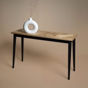 Bentley Parquet Console Table at an angle showing its 40cm depth