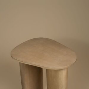Sutton Lamp Table seen from above, showing the organic rounded shape of the tabletop