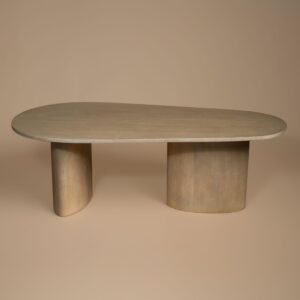 Sutton Coffee Table in solid mango wood with an organic rounded top