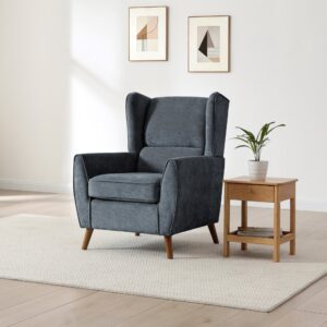 Pleated wing detail on the Luca armchair backrest