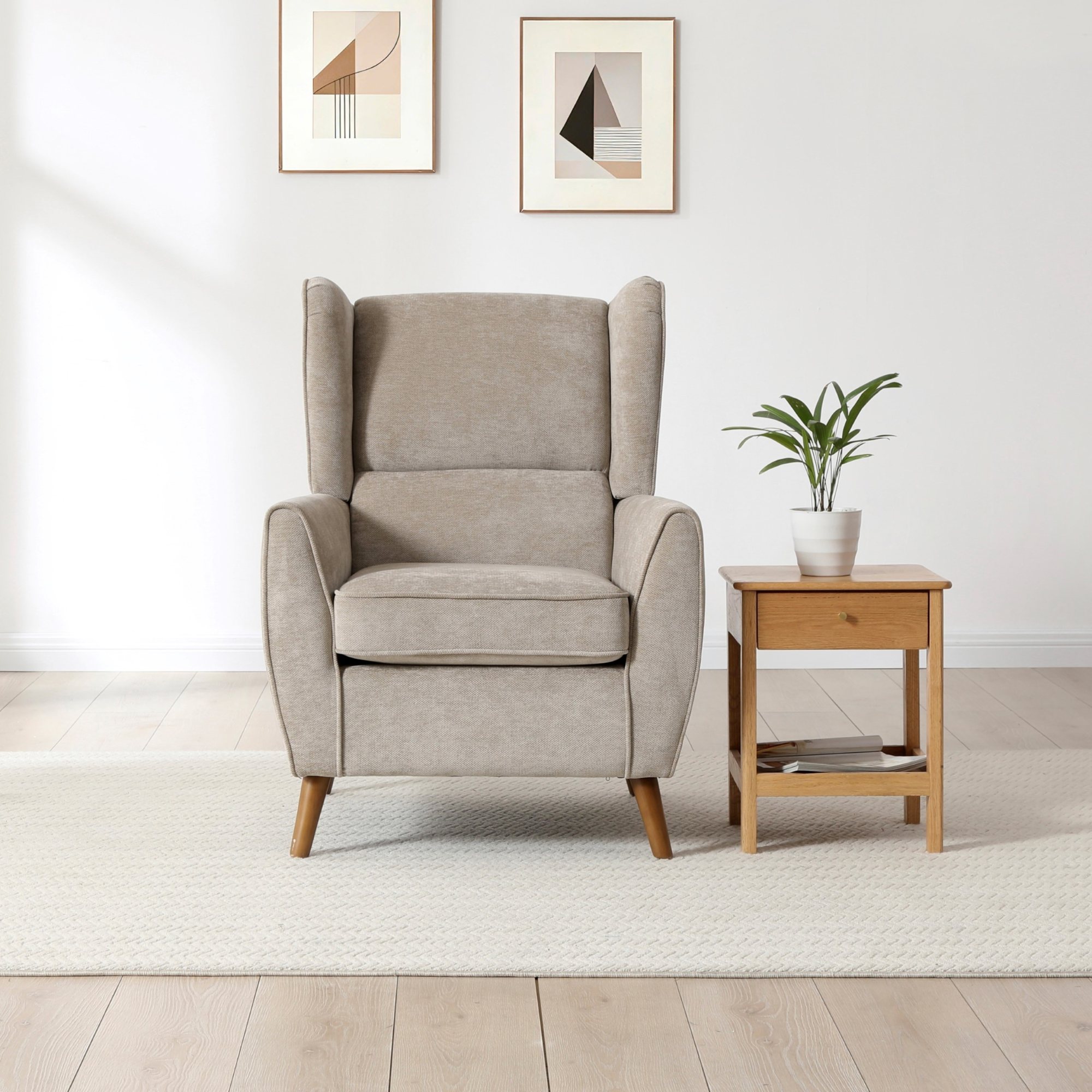 Luca Wingback Armchair three-quarter view