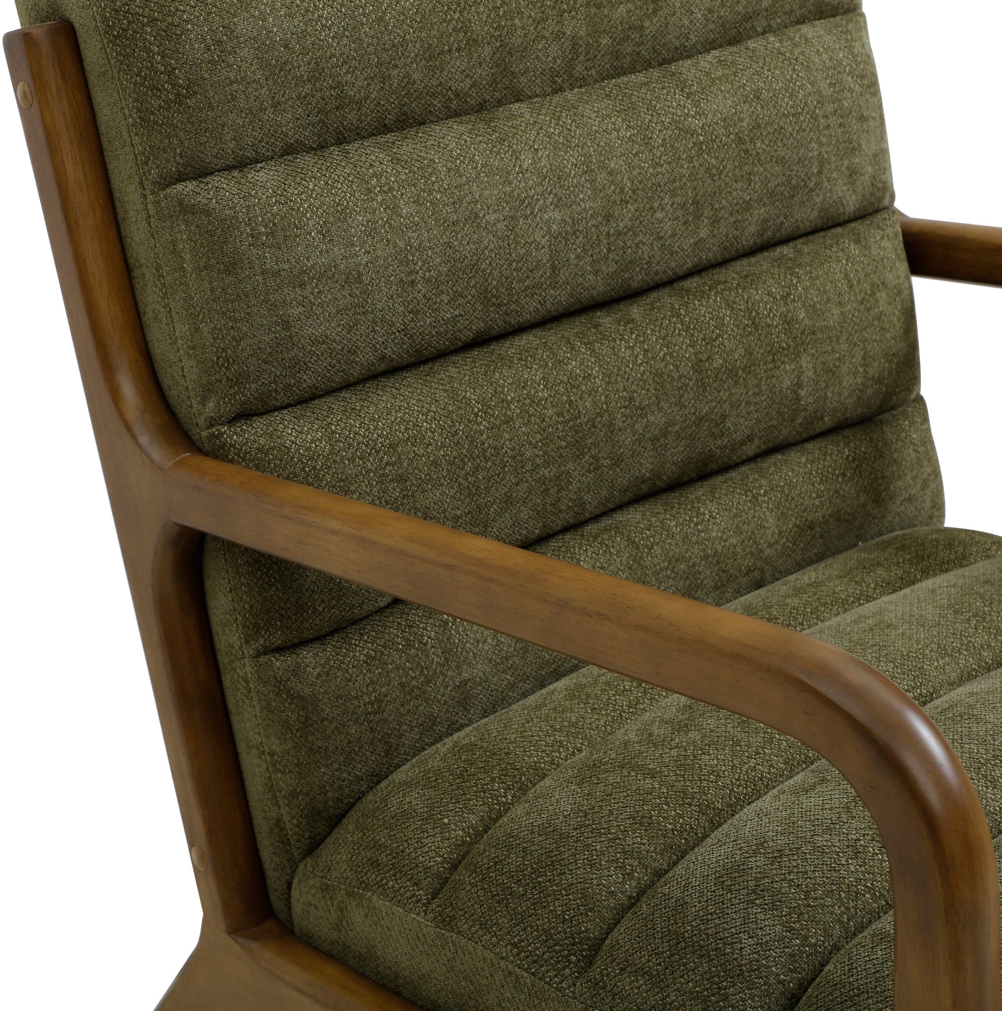 Inca Lounge Chair ribbed walnut frame, front view