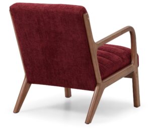 Inca Lounge Chair in olive chenille on the walnut frame