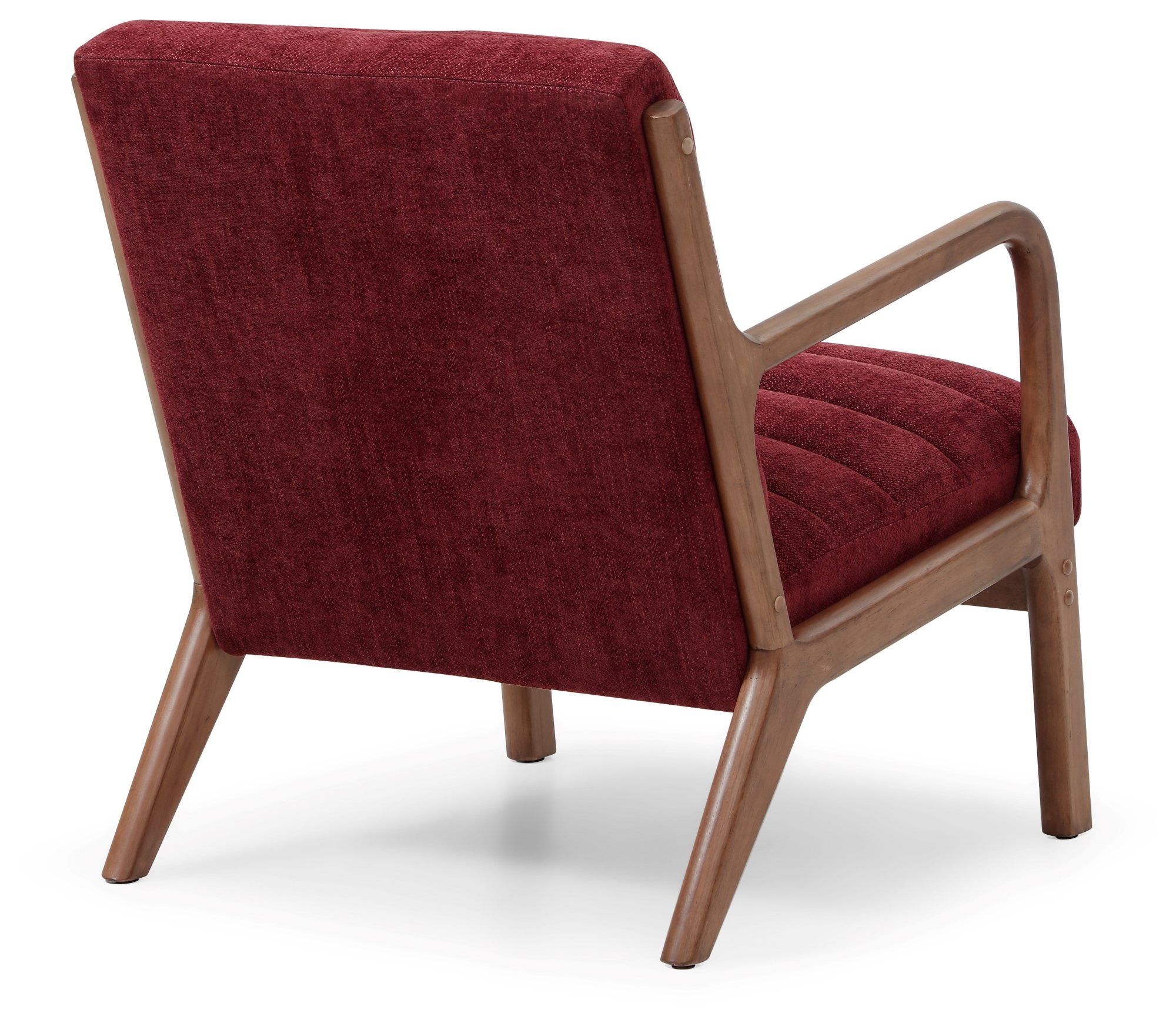 Inca Lounge Chair in olive chenille on the walnut frame