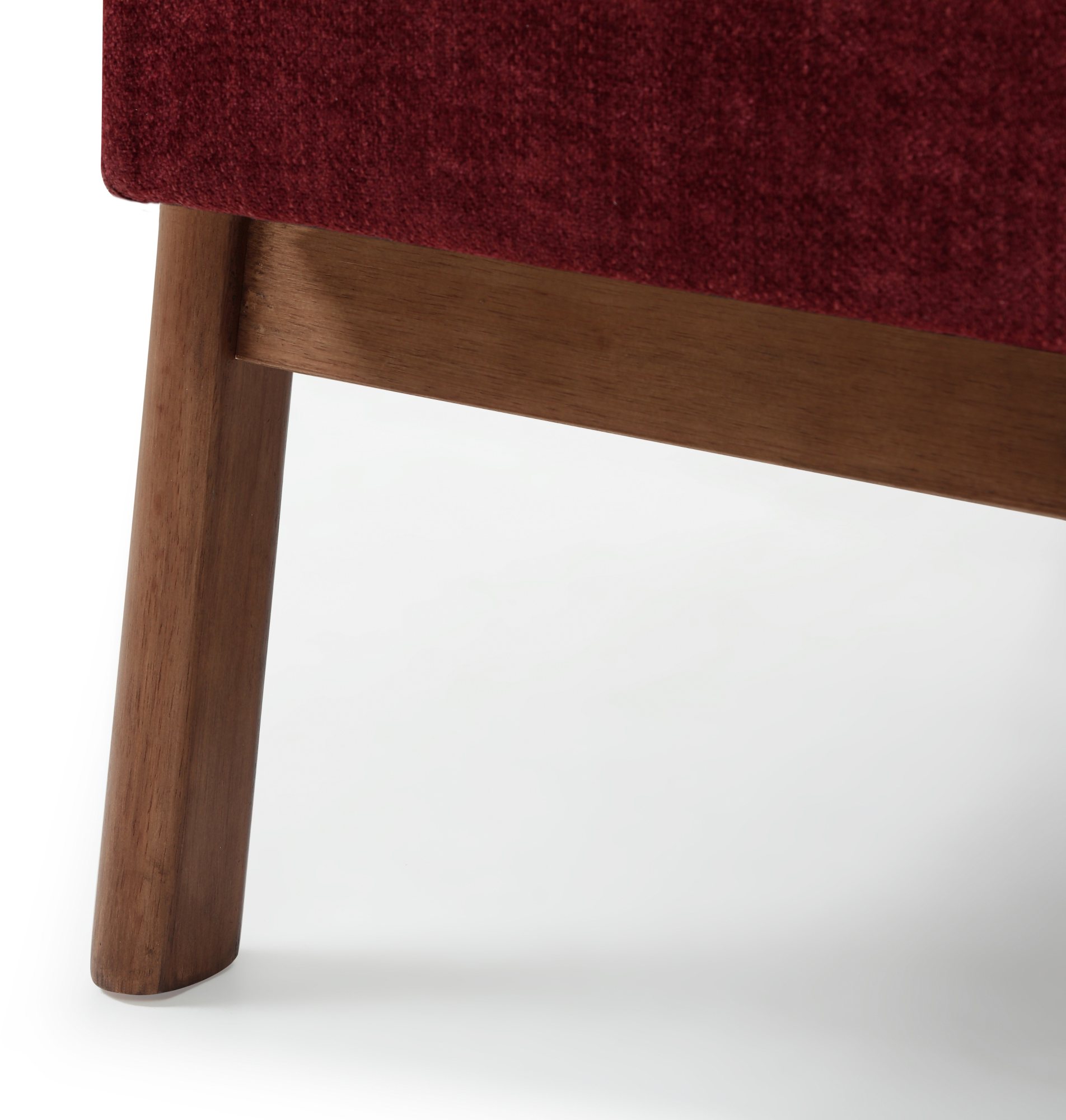 Rear view showing the exposed walnut frame