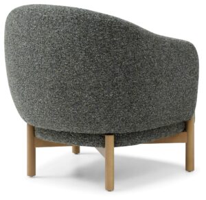 Suzie Barrel Armchair in natural bouclé, front view