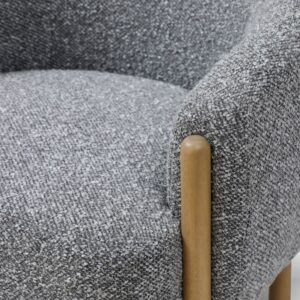 Chunky bouclé texture close-up on the Suzie chair