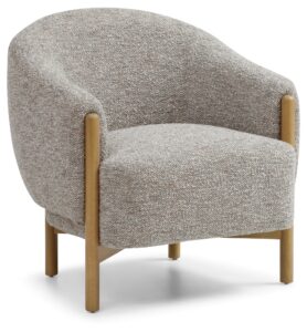 Suzie Barrel Armchair seen from above showing the barrel shape
