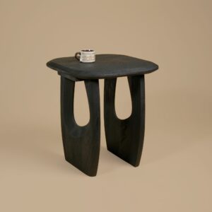 Casey Lamp Table in black, three-quarter view