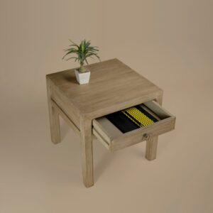 Brodie Lamp Table in pale solid mango wood
