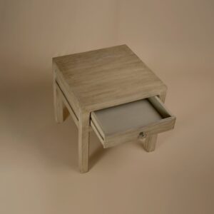 Brodie Lamp Table front view, 50cm cube proportions