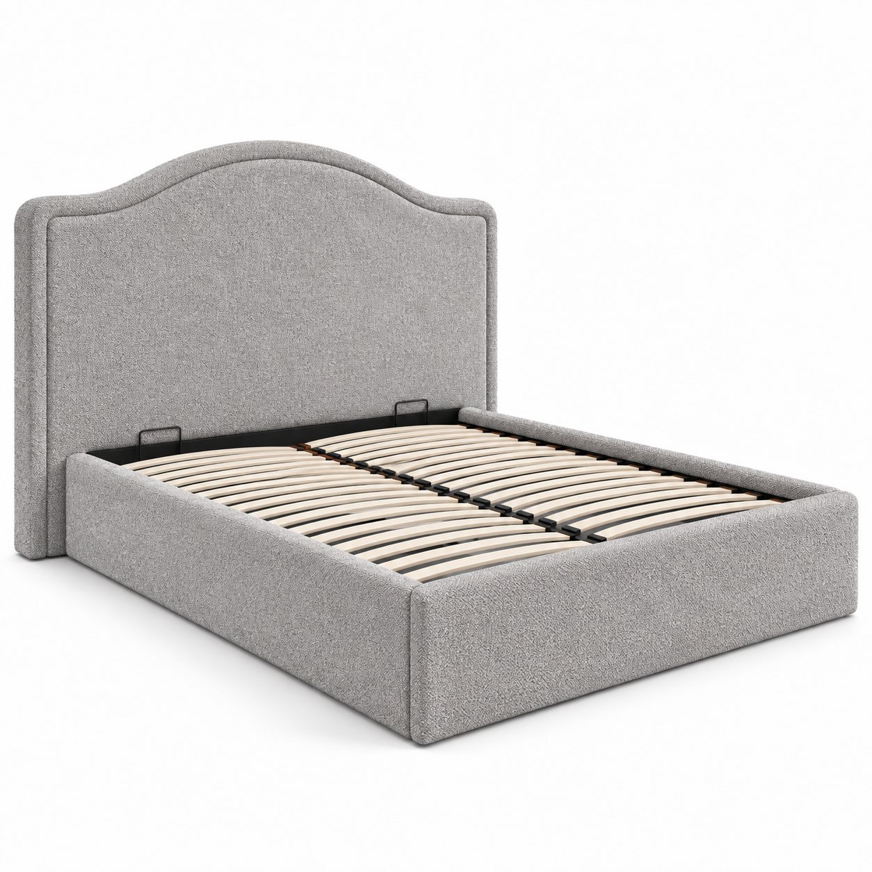 Georgia ottoman bed shown with the base lifted revealing the storage space
