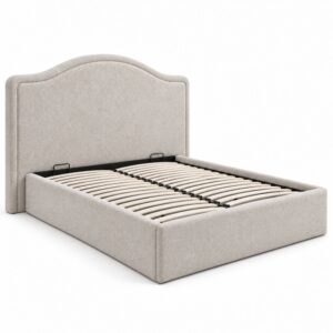 Georgia multi-lift ottoman bed in Asteria grey textured weave
