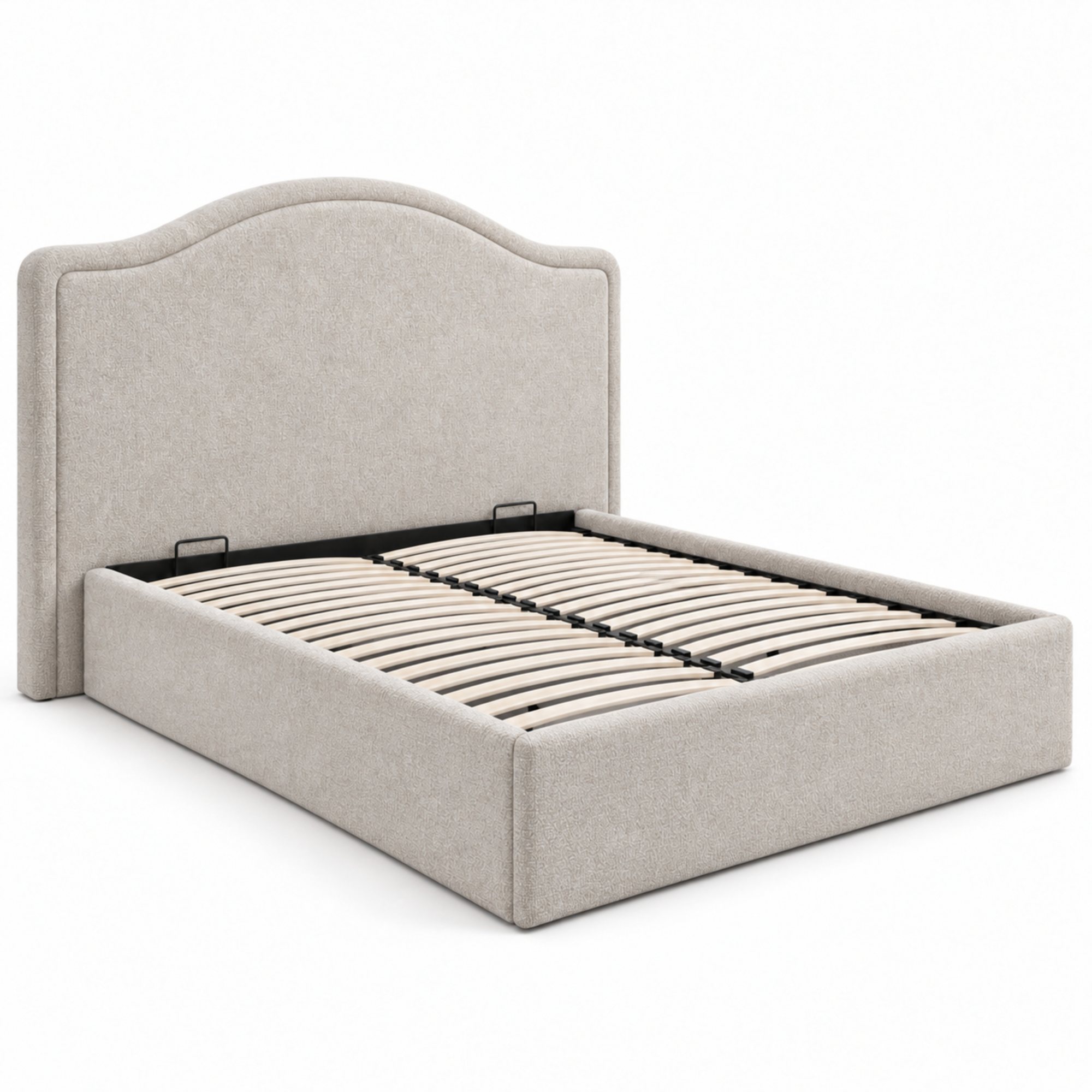 Georgia multi-lift ottoman bed in Asteria grey textured weave