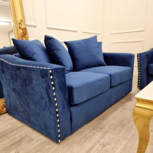 Lincoln sofa arm showing the chrome stud detailing