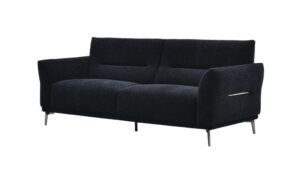 Albany three seater sofa in black lux boucle, 218cm wide, shown front on