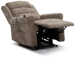 Baxter Electric Recliner Chair shown reclined with the footrest raised