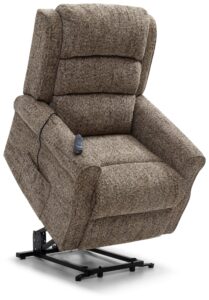 Baxter Electric Recliner Chair in fawn chenille, front view