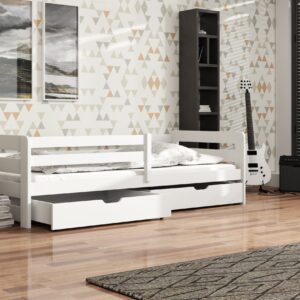 Wooden Bed Ergo with Storage, front view — Arte-N kids single bed