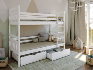 Wooden Bunk Bed Adas with Storage, front view — Arte-N kids single bed
