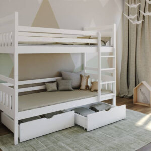 Wooden Bunk Bed Adas with Storage, front view — Arte-N kids single bed