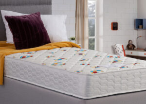 Apley Carson mattress shown on a bed base, Sweet Dreams Eden range