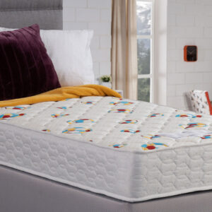 Apley Carson mattress shown on a bed base, Sweet Dreams Eden range