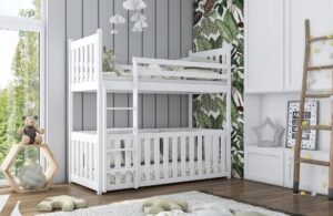 Wooden Bunk Bed Cris with Cot Bed, front view — Arte-N bunk bed