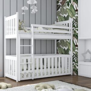 Wooden Bunk Bed Cris with Cot Bed, front view — Arte-N bunk bed
