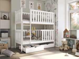Wooden Bunk Bed David with Storage, front view — Arte-N bunk bed