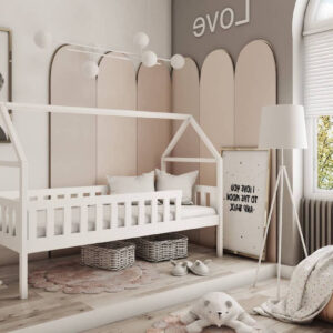 Wooden Single Bed Domi, front view — Arte-N kids single bed