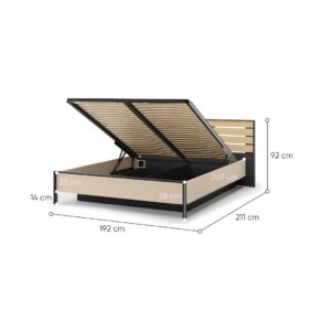 Enna EN-02 Ottoman Bed [EU King] in Beige and Black, view 3 — Arte-N ottoman bed