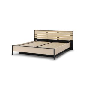 Enna EN-02 Ottoman Bed [EU Super King] in Beige and Black, front view — Arte-N ottoman bed