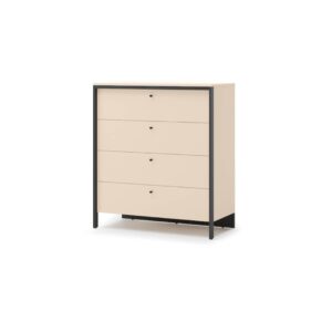 Enna EN-03 Chest Of Drawers 101cm in Beige and Black, front view — Arte-N chest of drawers