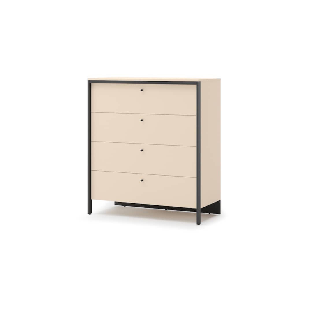 Enna EN-03 Chest Of Drawers 101cm in Beige and Black, front view — Arte-N chest of drawers
