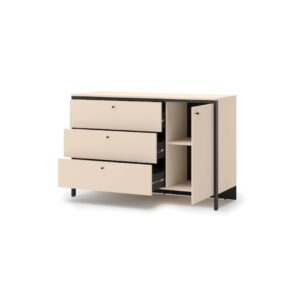 Enna EN-04 Chest Of Drawers 136cm in Beige and Black, view 2 — Arte-N chest of drawers