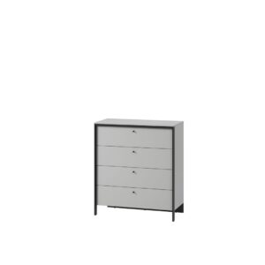 Gris Chest Of Drawers 101cm in Grey and Black, front view — Arte-N chest of drawers