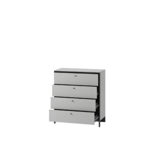 Gris Chest Of Drawers 101cm in Grey and Black, view 2 — Arte-N chest of drawers