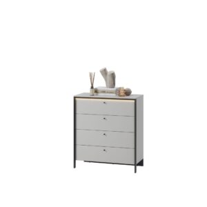 Gris Chest Of Drawers 101cm in Grey and Black, view 3 — Arte-N chest of drawers