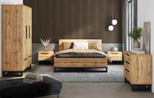 Halle Ottoman Bed [EU King] in Oak Wotan and Black, view 3 — Arte-N ottoman bed