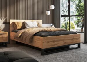 Halle Ottoman Bed [EU Double] in Oak Wotan and Black, view 2 — Arte-N ottoman bed